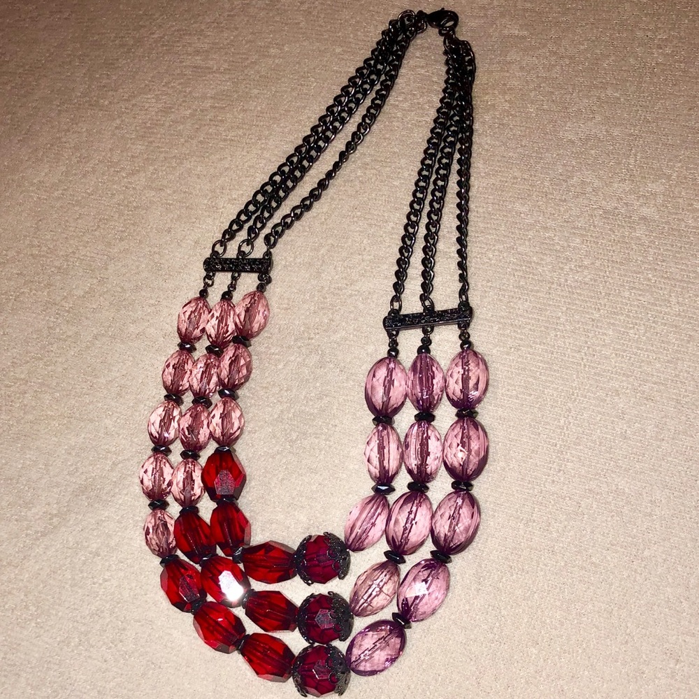 Jewel tone statement necklace